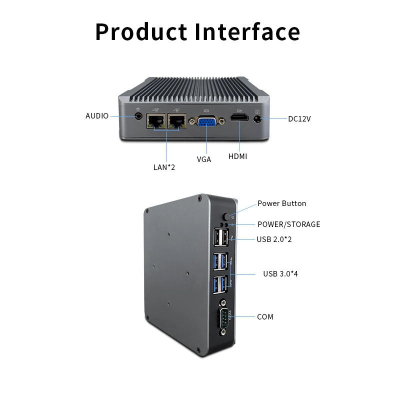 Fanless Mini PC All in One PC OEM/ODM Mini Computer I7 Mini PC Industrial Mini PC